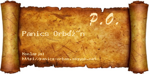 Panics Orbán névjegykártya